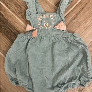 Louise Misha Green Embroidered Kids Bodysuit